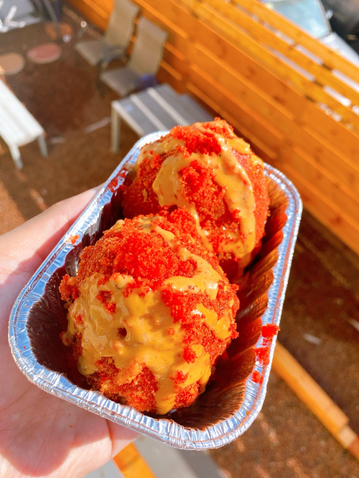 Fiery Fried Mac & Cheese Balls from WILDTAYS.